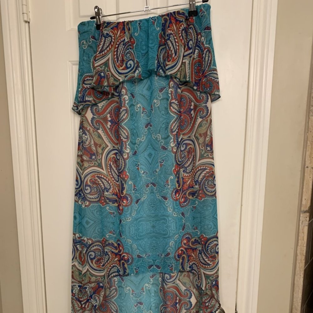 Strapless multicolored dress